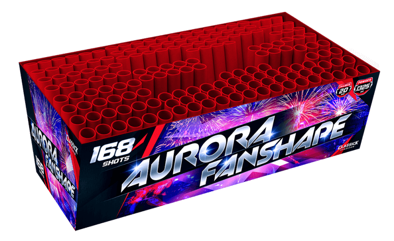 rubro pyroshow aurora fanshape 168 schots Vuurwerk nieuws 2024 nieuw product Neuheit Feuerwerk