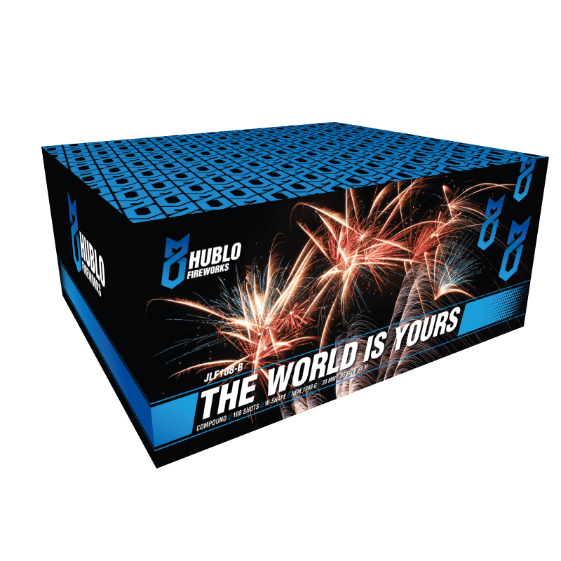 JLF108-B THE WORLD IS YOURS Hublo Fireworks Stockholmerstrasse 6 48455 Bad Bentheim Vuurwerk Nieuws 2024