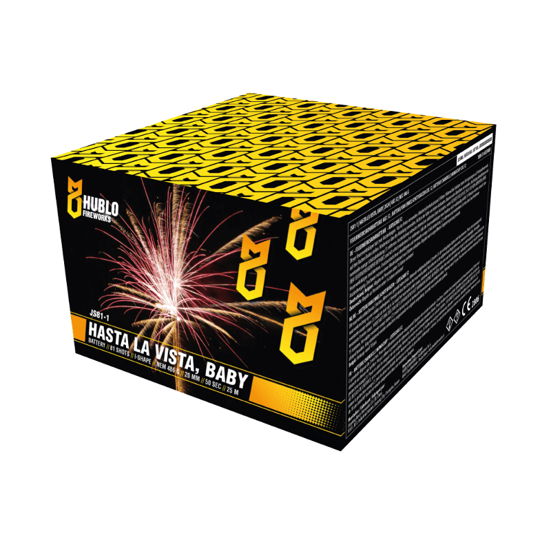 JS81-1 HASTA LA VISTA BABY Hublo Fireworks Stockholmerstrasse 6 48455 Bad Bentheim Vuurwerk Nieuws 2024