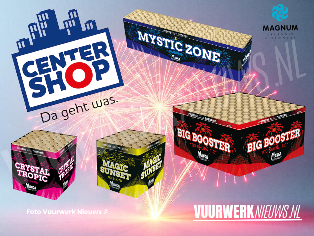 Vuurwerkfolder van de Centershop Duitsland met Magnum producten vuurwerk nieuws 2024 2025 feuerwerk news Kalkal