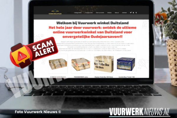 Pas op voor Vuurwerkwinkelduitsland.com dit is een scam website Melvin de Haan internetoplichting oplichter