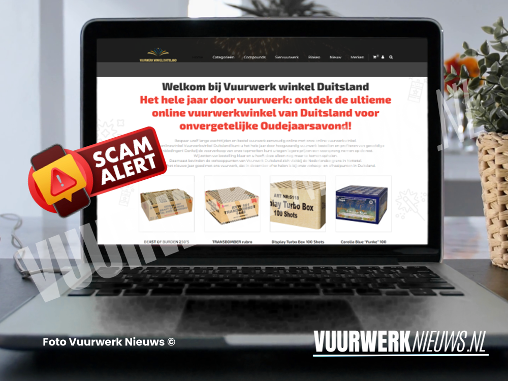 Pas op voor Vuurwerkwinkelduitsland.com dit is een scam website Melvin de Haan internetoplichting oplichter