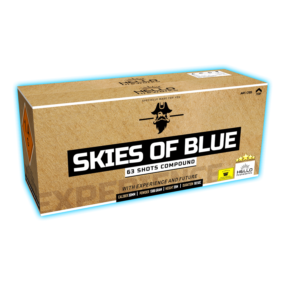 c105 skies of blue Hello Fireworks nieuw 2025 Vuurwerk Nieuws